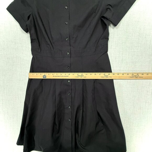 Brooks Brothers 346 Fit & Flare Dress Black Collared Short Sleeves Size 14 - Picture 7 of 13